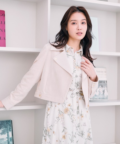 NOELA(ノエラ)の「スプリングライダースジャケット(ライダースジャケット・レディース・ピンク/オフホワイト/ブラック・フリー)」の2枚目の写真