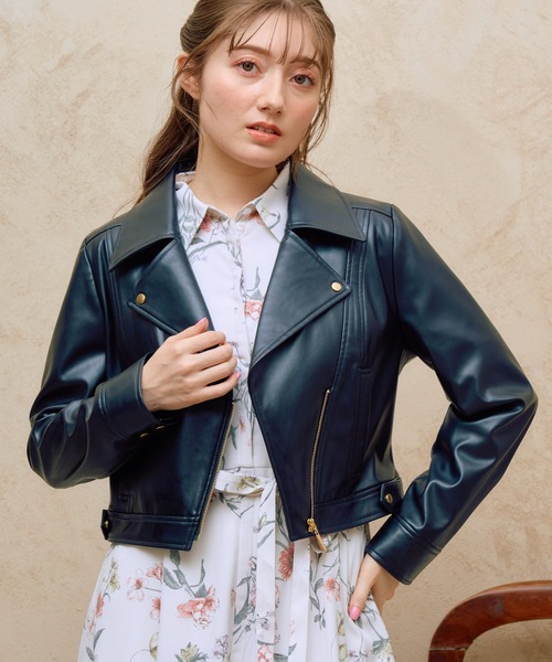 NOELA(ノエラ)の「スプリングライダースジャケット(ライダースジャケット・レディース・ピンク/オフホワイト/ブラック・フリー)」の3枚目の写真