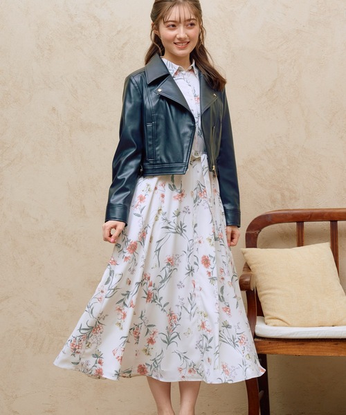 NOELA(ノエラ)の「スプリングライダースジャケット(ライダースジャケット・レディース・ピンク/オフホワイト/ブラック・フリー)」の7枚目の写真