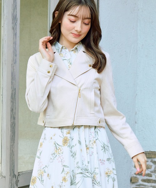 NOELA(ノエラ)の「スプリングライダースジャケット(ライダースジャケット・レディース・ピンク/オフホワイト/ブラック・フリー)」の11枚目の写真