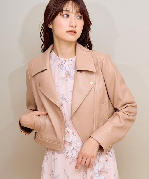 NOELA(ノエラ)の「スプリングライダースジャケット(ライダースジャケット・レディース・ピンク/オフホワイト/ブラック・フリー)」の15枚目の写真