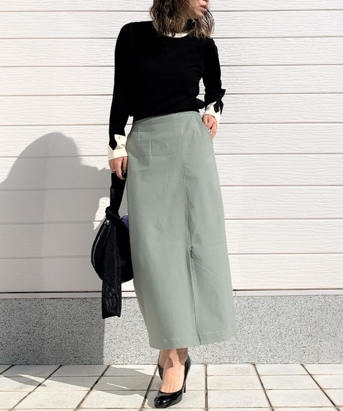 Q（キュー）の「ストレッチタイトスカート（スカート・レディース・ライトグレー/ライトグリーン/ネイビー・MEDIUM）」の13枚目の写真