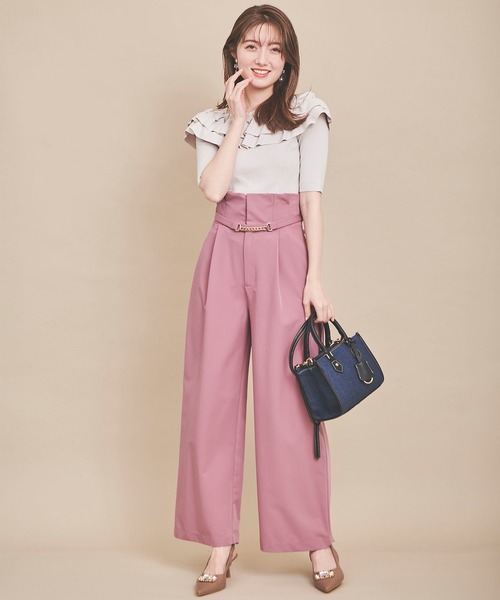 31 Sons de mode（トランテアン　ソン　ドゥ　モード）の「カラーワイドパンツ（その他パンツ・レディース・ピンク/グリーン/ネイビー・36/38）」の10枚目の写真