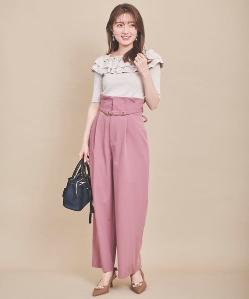 31 Sons de mode（トランテアン　ソン　ドゥ　モード）の「カラーワイドパンツ（その他パンツ・レディース・ピンク/グリーン/ネイビー・36/38）」の11枚目の写真