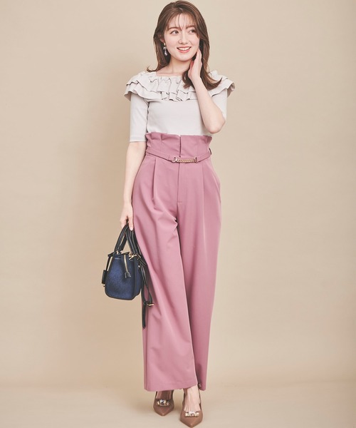 31 Sons de mode（トランテアン　ソン　ドゥ　モード）の「カラーワイドパンツ（その他パンツ・レディース・ピンク/グリーン/ネイビー・36/38）」の12枚目の写真