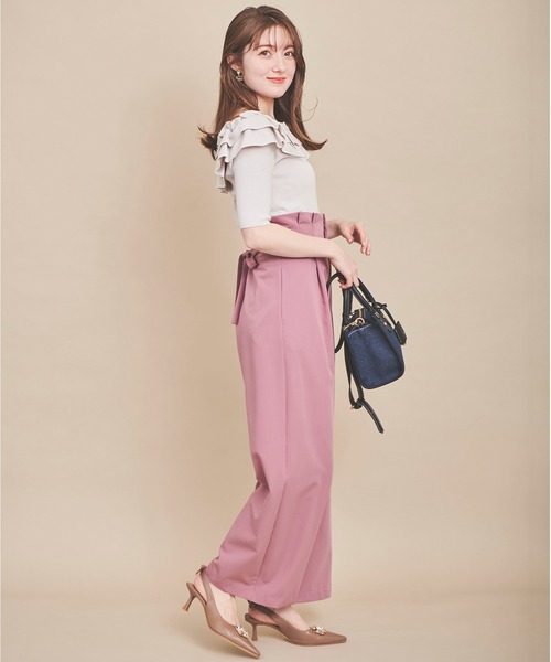 31 Sons de mode（トランテアン　ソン　ドゥ　モード）の「カラーワイドパンツ（その他パンツ・レディース・ピンク/グリーン/ネイビー・36/38）」の13枚目の写真