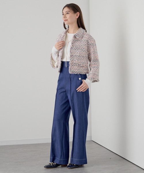 ANAYI（アナイ）の「【セットアップ対応商品】スラブミックスツイードステンカラー ジャケット（その他アウター・レディース・ホワイト系その他・38/36）」の12枚目の写真