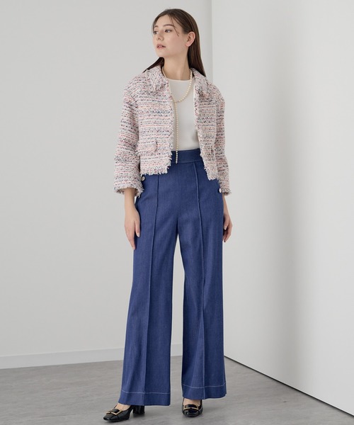 ANAYI（アナイ）の「【セットアップ対応商品】スラブミックスツイードステンカラー ジャケット（その他アウター・レディース・ホワイト系その他・38/36）」の3枚目の写真