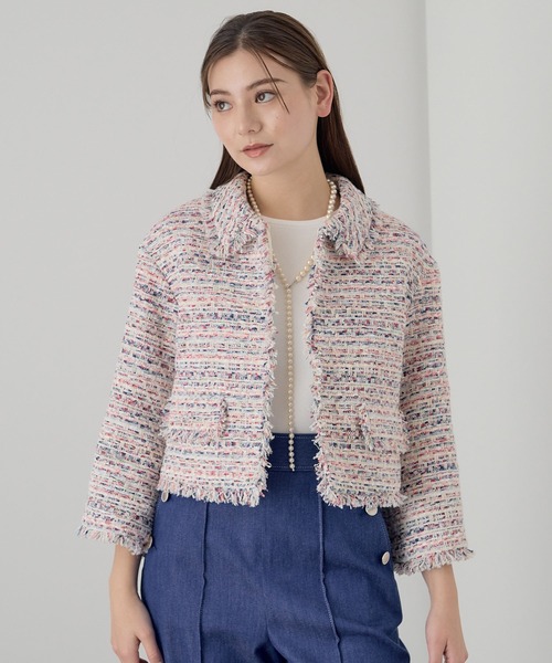 ANAYI（アナイ）の「【セットアップ対応商品】スラブミックスツイードステンカラー ジャケット（その他アウター・レディース・ホワイト系その他・38/36）」の7枚目の写真