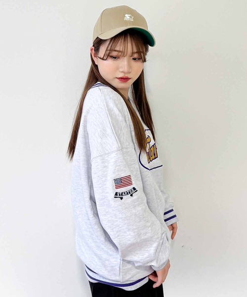 STARTER（スターター）の「JE-STARTER.オーバルロゴスウェット（スウェット・メンズ・ブラック/グリーン/ホワイト・M/L）」の4枚目の写真