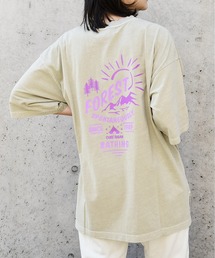 CUBE SUGAR（キューブシュガー）の「アウトドアロゴバックプリントビッグTシャツ（Tシャツ/カットソー）」