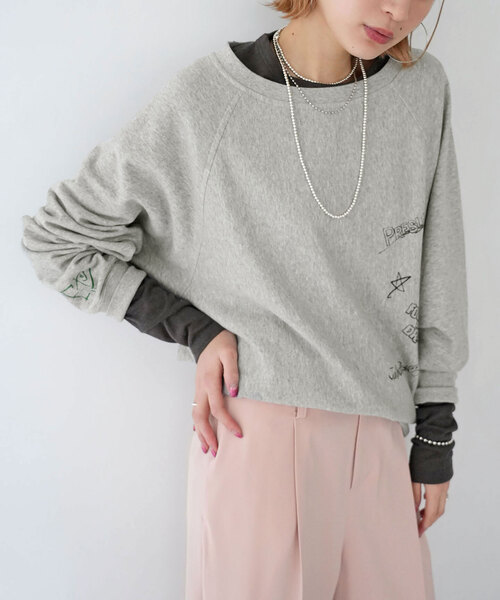 SLOBE citron.（スローブシトロン）の「SLOBE citron. Paint SWEAT（スウェット・レディース・グレー/アイボリー・FREE）」の9枚目の写真