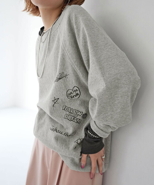 SLOBE citron.（スローブシトロン）の「SLOBE citron. Paint SWEAT（スウェット・レディース・グレー/アイボリー・FREE）」の11枚目の写真