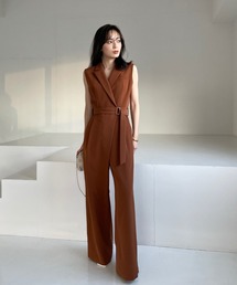 ＊美品【anuans アニュアンス】テーラーオールインワン　ブラウン　M アニュアンス anuans テーラーオールインワン （BROWN
