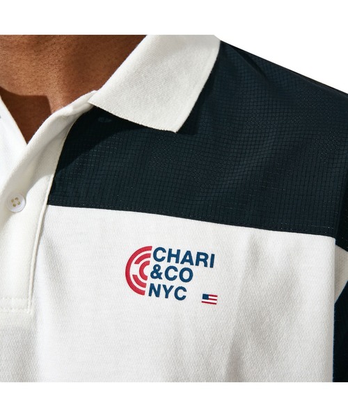 CHARI&CO（チャリアンドコー）の「PHYSICAL LOGO MOTO COOL POLO ポロシャツ（ポロシャツ・メンズ・ホワイト/ブラック・MEDIUM/LARGE/X-LARGE/SMALL）」の6枚目の写真