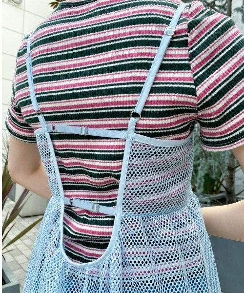 Candy Stripper(キャンディストリッパー)の「MESH CAMISOLE ワンピース(ワンピース・レディース・オフホワイト/ピンク/ライトブルー/ブラック・2)」の6枚目の写真