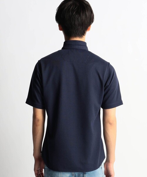 HIDEAWAYS NICOLE（ハイダウェイニコル）の「ボックスミニワッフルイタリアンカラー半袖シャツ（シャツ/ブラウス・メンズ・ホワイト×ブラック/ネイビー/ホワイト・MEDIUM/LARGE/X-LARGE/M）」の17枚目の写真