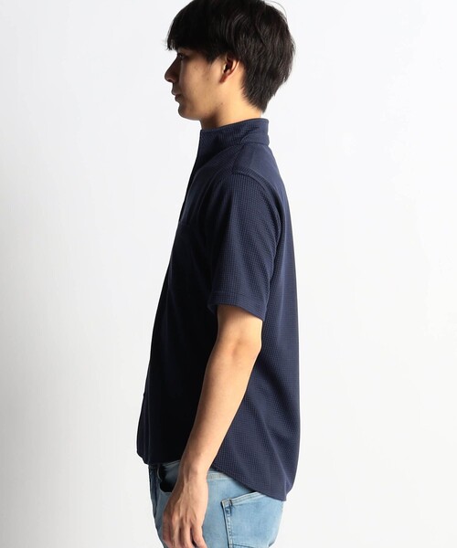 HIDEAWAYS NICOLE（ハイダウェイニコル）の「ボックスミニワッフルイタリアンカラー半袖シャツ（シャツ/ブラウス・メンズ・ホワイト×ブラック/ネイビー/ホワイト・MEDIUM/LARGE/X-LARGE/M）」の18枚目の写真