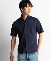 HIDEAWAYS NICOLE | ボックスミニワッフルイタリアンカラー半袖シャツ(シャツ/ブラウス)