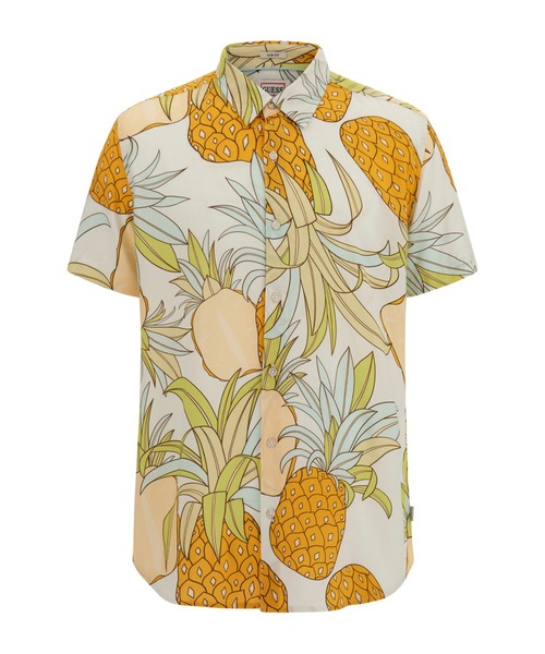 Guess（ゲス）の「Eco Rayon Pineapples Shirt 半袖 シャツ（シャツ/ブラウス・メンズ・イエロー・LARGE/X-LARGE/MEDIUM/SMALL）」の2枚目の写真