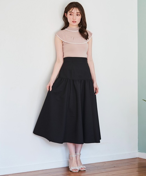 NOELA(ノエラ)の「エンボススカート(スカート・レディース・ブラック/ベージュ/オフホワイト・フリー)」の12枚目の写真