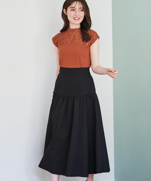 NOELA(ノエラ)の「エンボススカート(スカート・レディース・ブラック/ベージュ/オフホワイト・フリー)」の16枚目の写真