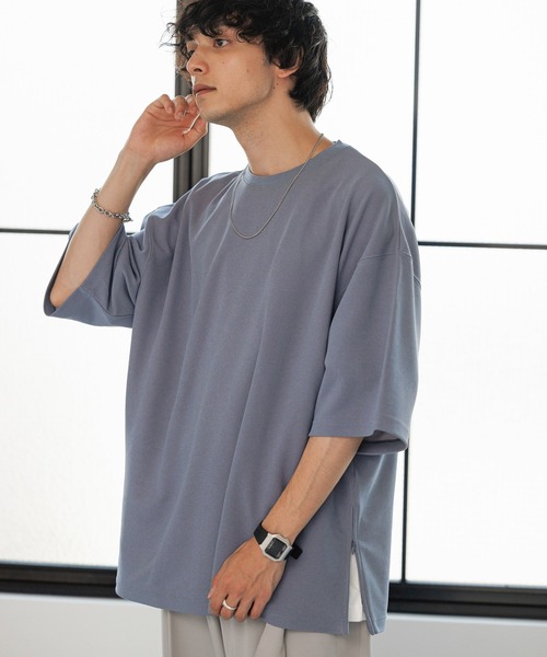 RAGEBLUE(レイジブルー)の「ジョーゼットサイドジップスリットTシャツ(Tシャツ/カットソー・メンズ・ホワイト/ライトブルー/ブラック/ブルー・MEDIUM/LARGE)」の4枚目の写真