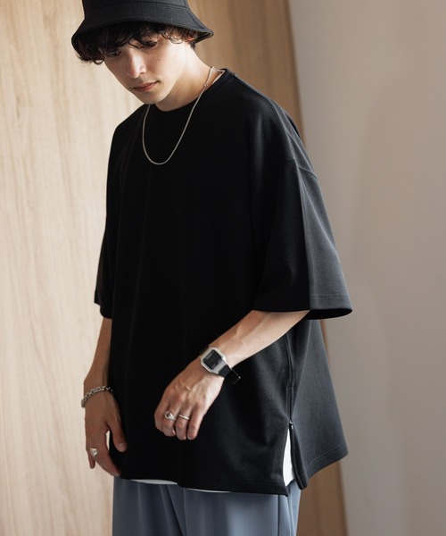 RAGEBLUE(レイジブルー)の「ジョーゼットサイドジップスリットTシャツ(Tシャツ/カットソー・メンズ・ホワイト/ライトブルー/ブラック/ブルー・MEDIUM/LARGE)」の3枚目の写真