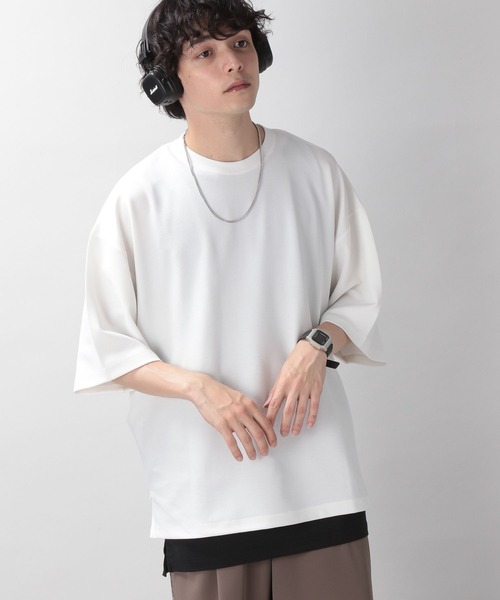 RAGEBLUE(レイジブルー)の「ジョーゼットサイドジップスリットTシャツ(Tシャツ/カットソー・メンズ・ホワイト/ライトブルー/ブラック/ブルー・MEDIUM/LARGE)」の5枚目の写真