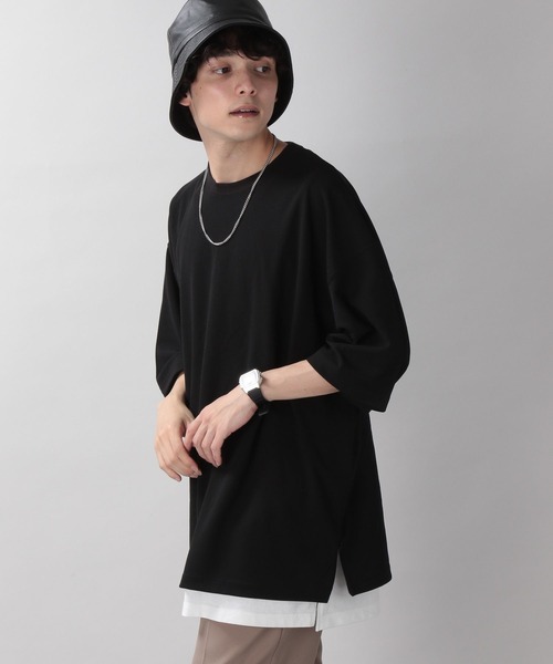 RAGEBLUE(レイジブルー)の「ジョーゼットサイドジップスリットTシャツ(Tシャツ/カットソー・メンズ・ホワイト/ライトブルー/ブラック/ブルー・MEDIUM/LARGE)」の10枚目の写真