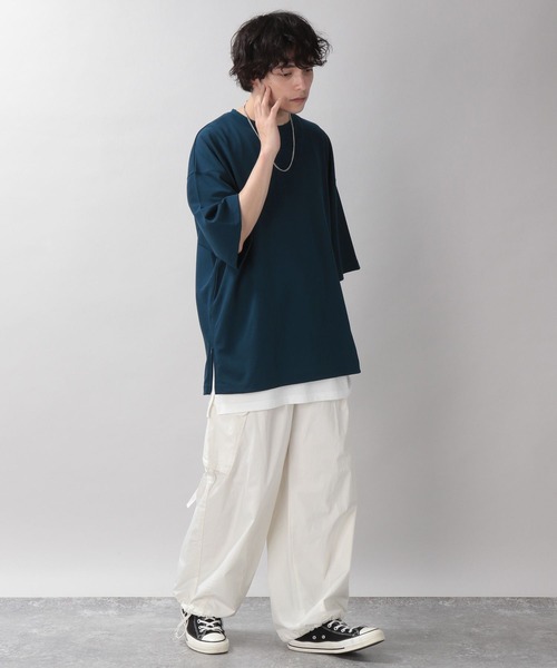 RAGEBLUE(レイジブルー)の「ジョーゼットサイドジップスリットTシャツ(Tシャツ/カットソー・メンズ・ホワイト/ライトブルー/ブラック/ブルー・MEDIUM/LARGE)」の11枚目の写真