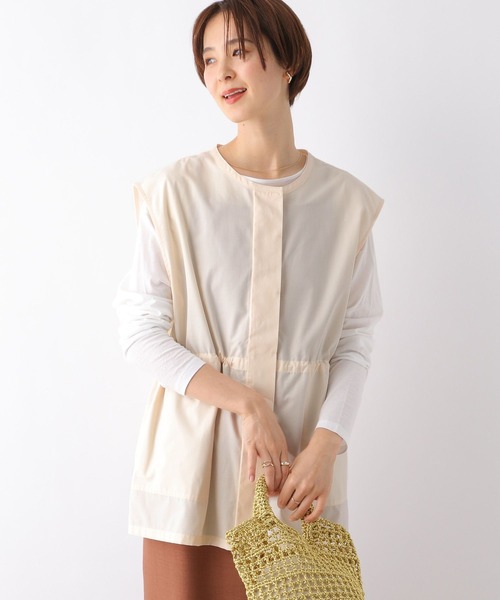 LEPSIM（レプシィム）の「クルーネックベスト　177952（シャツ/ブラウス・レディース・カーキ/アイボリー・FREE）」の4枚目の写真