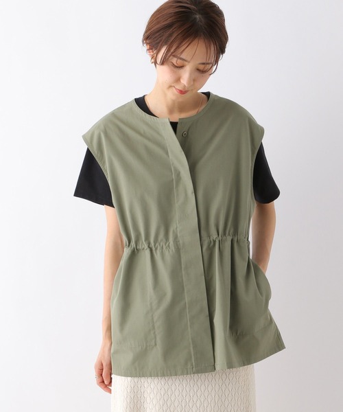 LEPSIM（レプシィム）の「クルーネックベスト　177952（シャツ/ブラウス・レディース・カーキ/アイボリー・FREE）」の6枚目の写真