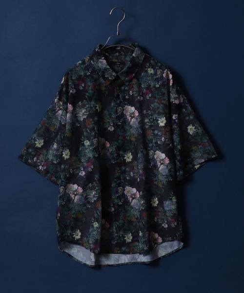 ANPAS（アンパス）の「Total Pattern Print Big Silhouette Sheer Shirt/総柄プリント ビッグシルエット メッシュシャツ シアーシャツ（シャツ/ブラウス・メンズ・ホワイト系その他3/ブラック系その他3/ホワイト系その他/ホワイト系その他2/ブラック系その他/ブラック系その他2/ブルー系その他/グレー系その他・M/L）」の4枚目の写真