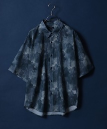 Total Pattern Print Big Silhouette Sheer Shirt/総柄プリント ビッグシルエット メッシュシャツ シアーシャツ