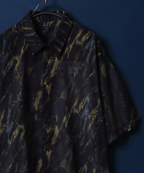 ANPAS（アンパス）の「Total Pattern Print Big Silhouette Sheer Shirt/総柄プリント ビッグシルエット メッシュシャツ シアーシャツ（シャツ/ブラウス・メンズ・ホワイト系その他3/ブラック系その他3/ホワイト系その他/ホワイト系その他2/ブラック系その他/ブラック系その他2/ブルー系その他/グレー系その他・M/L）」の5枚目の写真