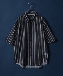 Total Pattern Print Big Silhouette Sheer Shirt/総柄プリント ビッグシルエット メッシュシャツ シアーシャツ
