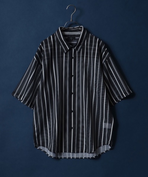 ANPAS（アンパス）の「Total Pattern Print Big Silhouette Sheer Shirt/総柄プリント ビッグシルエット メッシュシャツ シアーシャツ（シャツ/ブラウス・メンズ・ホワイト系その他3/ブラック系その他3/ホワイト系その他/ホワイト系その他2/ブラック系その他/ブラック系その他2/ブルー系その他/グレー系その他・M/L）」の6枚目の写真