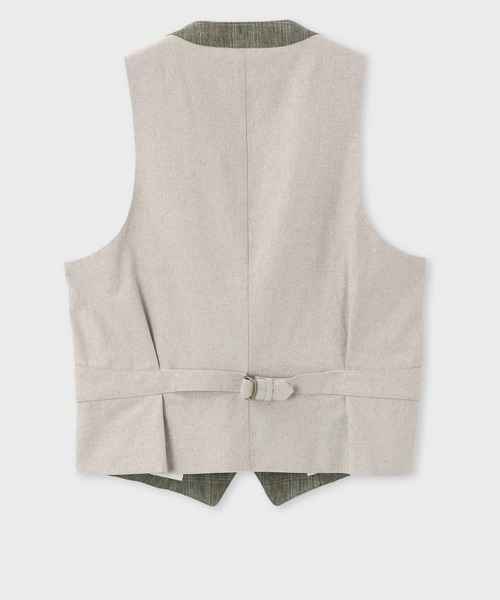 Paul Smith COLLECTION(ポールスミスコレクション)の「リネンチェック ベスト / 134182 105(ベスト・メンズ・ライトグレー/オリーブ・MEDIUM/LARGE)」の7枚目の写真