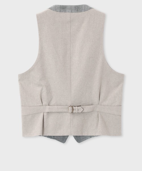 Paul Smith COLLECTION(ポールスミスコレクション)の「リネンチェック ベスト / 134182 105(ベスト・メンズ・ライトグレー/オリーブ・MEDIUM/LARGE)」の5枚目の写真