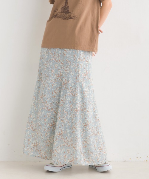 OMNES（オムネス）の「シフォンジョーゼットフラワーマーメイドスカート（スカート・レディース・サックスブルー/ブラック・FREE）」の11枚目の写真