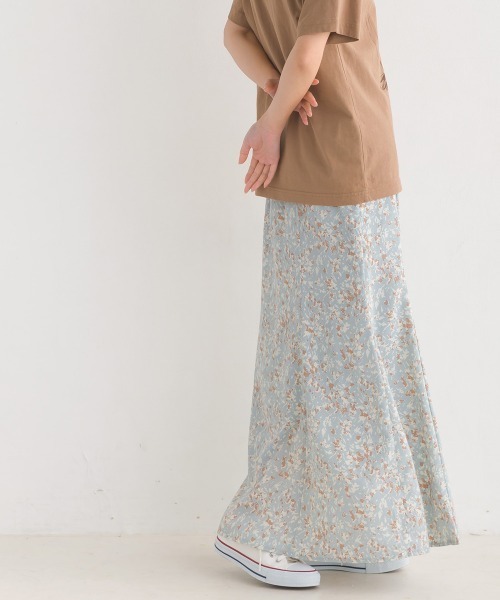 OMNES（オムネス）の「シフォンジョーゼットフラワーマーメイドスカート（スカート・レディース・サックスブルー/ブラック・FREE）」の10枚目の写真