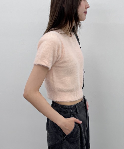 EPIMI E'PIMMY（エピミエピミー）の「【ハンドウォッシャブル】フェザーヤーンパフスリーブプルオーバー（ニット/セーター・レディース・ブルー/オフホワイト/グレー/ピンクベージュ・MEDIUM）」の17枚目の写真