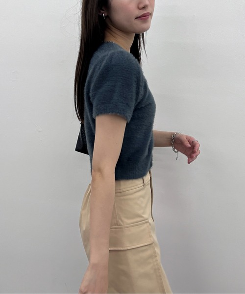 EPIMI E'PIMMY（エピミエピミー）の「【ハンドウォッシャブル】フェザーヤーンパフスリーブプルオーバー（ニット/セーター・レディース・ブルー/オフホワイト/グレー/ピンクベージュ・MEDIUM）」の22枚目の写真