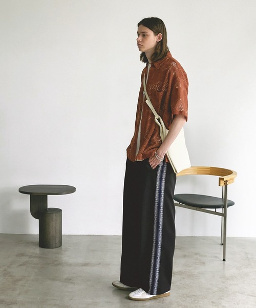 ごんたろう　AT LAST & CO ピンチェックパンツ nude:masahiko maruyama - Patched Drop-Crotch 2Tuck Pants