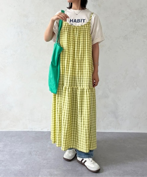 CPCM（シーピーシーエム）の「ギンガムチェックティアードキャミ