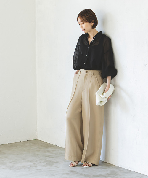 Noble（ノーブル）の「コットンオーガンジーシアーボリュームシャツ 