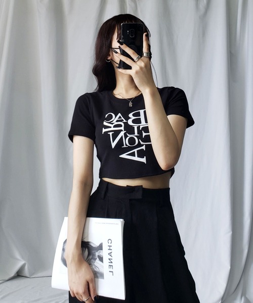 me+em select（ミームセレクト）の「【 ４color 】BACロゴレタリングショートＴシャツ ／ BAC logo lettering short T-shirt（Tシャツ/カットソー・レディース・ブラック/グレー/ピンク/ホワイト・FREE）」の11枚目の写真