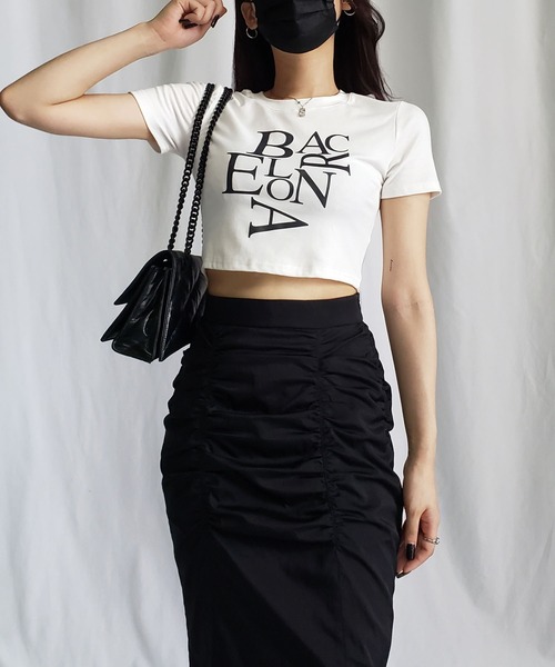 me+em select（ミームセレクト）の「【 ４color 】BACロゴレタリングショートＴシャツ ／ BAC logo lettering short T-shirt（Tシャツ/カットソー・レディース・ブラック/グレー/ピンク/ホワイト・FREE）」の5枚目の写真