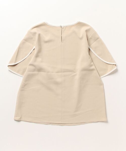 Perfect Suit FActory（パーフェクトスーツファクトリー）の「【セットアップ可能】バイカラーパイピング　ブラウス　ベージュ/グリーン（シャツ/ブラウス・レディース・ベージュ/ライトグリーン・M/L/S）」の20枚目の写真